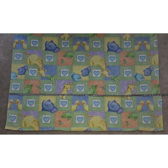 Handmade Fleece Blanket Throw Frog Elephant Giraffe Duck Little Pond 43" x 57" - Picture 5 of 6